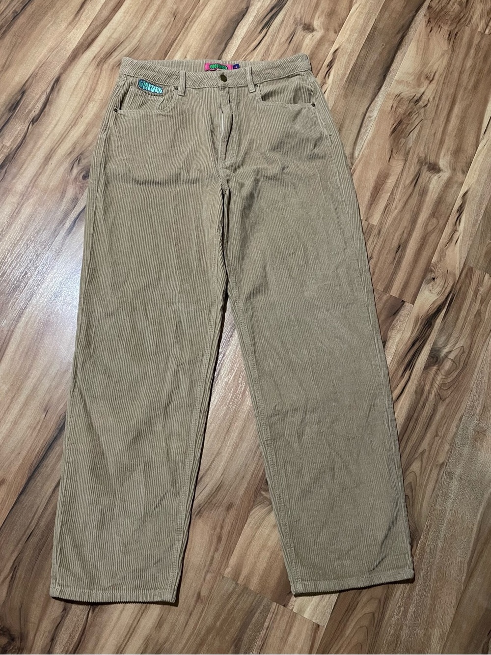 Empyre Tori Corduroy Pants Tan Khaki 90s Retro Skater Streetwear Size 11
